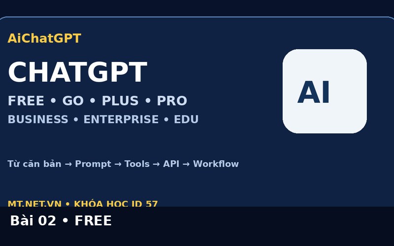 AiChatGPT ChatGPT từ căn bản đến nâng cao bài số 02 : ChatGPT Free: khả năng, giới hạn và cách học hiệu quả v2