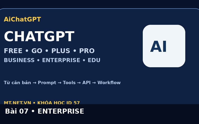 AiChatGPT ChatGPT từ căn bản đến nâng cao bài số 07 : ChatGPT Enterprise: bảo mật, quản trị và triển khai quy mô lớn