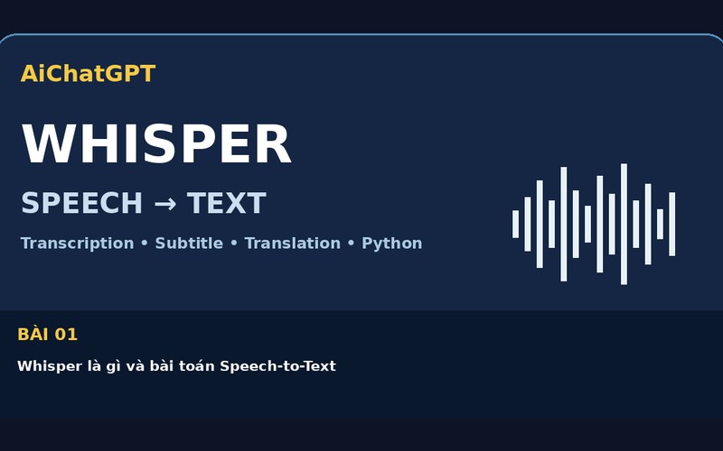 AiChatGPT Whisper bài số 01 : Whisper là gì và bài toán Speech-to-Text