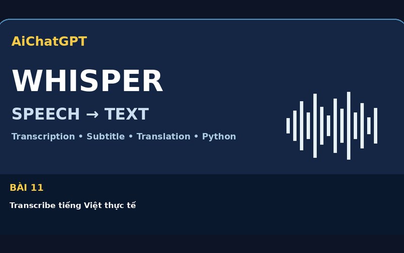 AiChatGPT Whisper bài số 11 : Transcribe tiếng Việt thực tế