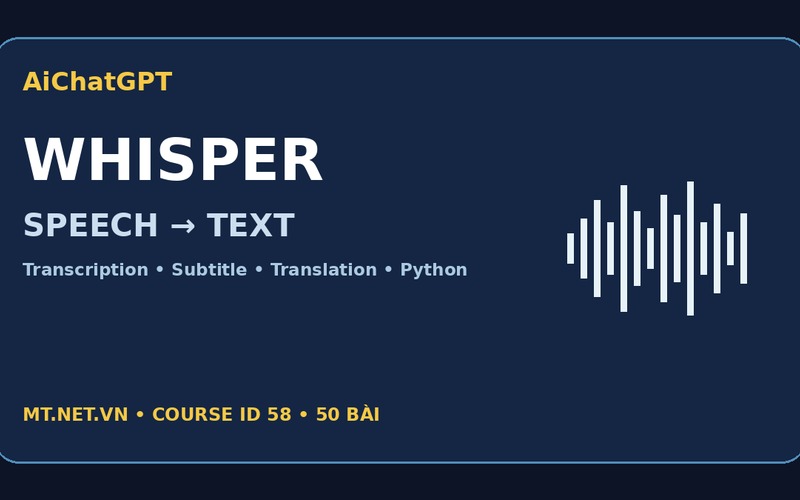 AiChatGPT Whisper từ căn bản đến thực chiến