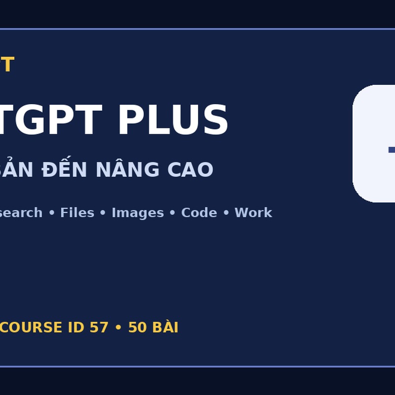 Ảnh khóa học AiChatGPT ChatGPT Plus từ căn bản đến nâng cao